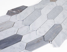 Load image into Gallery viewer, Elysium Tiles Elongated Hex Blue 11.75" x 15" Mosaic Tile