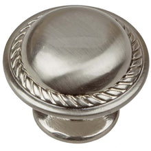 Load image into Gallery viewer, 28.5 mm (1.125") Satin Nickel Rustic Round Rope Cabinet Knob