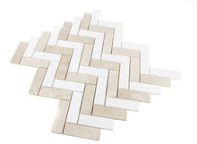 Load image into Gallery viewer, Elysium Tiles Herringbone Marfil 11" x 12.5" Mosaic Tile