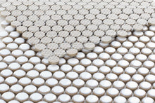 Load image into Gallery viewer, Elysium Tiles Penny Round Fancy White 11.5" x 11.5" Mosaic Tile