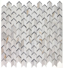 Load image into Gallery viewer, Elysium Tiles Arrow Calacatta Gold 12" x 12.75" Mosaic Tile