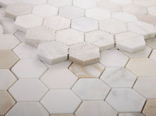 Load image into Gallery viewer, Elysium Tiles Hexagon Calacatta Gold Honed 11.75" x 12" Mosaic Tile