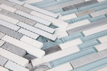 Load image into Gallery viewer, Elysium Tiles Linear Montage Sky 11.75" x 12" Mosaic Tile