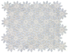 Load image into Gallery viewer, Elysium Tiles Daisy Bloom Ocean 11.75" x 13.25" Mosaic Tile