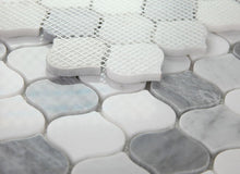 Load image into Gallery viewer, Elysium Tiles Water Drop Silver Grey 10.75" x 11" Mosaic Tile