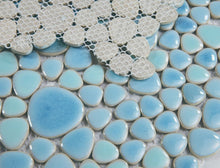 Load image into Gallery viewer, Elysium Tiles Growing Jewel Blue 11.5" x 11.5" Mosaic Tile
