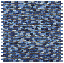 Load image into Gallery viewer, Elysium Tiles Brick Royal Blue 11.75" x 11.75" Mosaic Tile