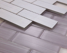 Load image into Gallery viewer, Elysium Tiles Casale Purple Painting 11.75" x 11.75" Mosaic Tile