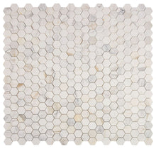 Load image into Gallery viewer, Elysium Tiles Hexagon Calacatta Gold Polished 11.75" x 12" Mosaic Tile