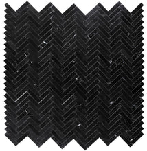 Load image into Gallery viewer, Elysium Tiles Herringbone Marquina 11.25" x 11.25" Mosaic Tile