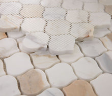 Load image into Gallery viewer, Elysium Tiles Water Drop Calacatta Gold Honed 11" x 11" Mosaic Tile