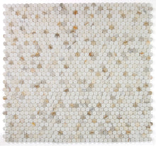 Load image into Gallery viewer, Elysium Tiles Penny Calacatta Marble 11" x 11.75" Mosaic Tile