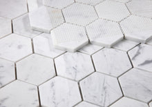 Load image into Gallery viewer, Elysium Tiles Hexagon Carrara Polished 10" x 11.5" Mosaic Tile