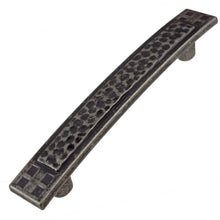 Load image into Gallery viewer, 95mm (3.75") Center to Center Weathered Nickel Hammered Mission Style Pull Cabinet Hardware Handle