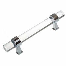 Load image into Gallery viewer, 95mm (3.75") Center to Center Clear Acrylic Pull Cabinet Handle with Oil Rubbed Bronze Accents