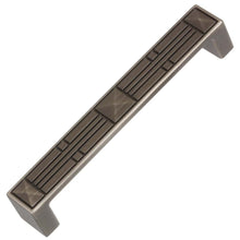 Load image into Gallery viewer, 127mm (5") Center to Center Satin Pewter Modern Rectangular Flat Pyramid Pull Cabinet Hardware Handle
