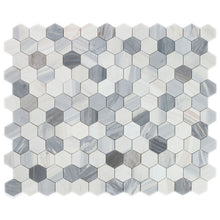 Load image into Gallery viewer, Elysium Tiles Hexagon Italian Blue 10.25" x 11.75" Mosaic Tile