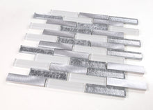 Load image into Gallery viewer, Elysium Tiles Linear Metallic Silver 11.75" x 11.75" Mosaic Tile