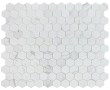 Load image into Gallery viewer, Elysium Tiles Hexagon Calcatta White Honed 10.25" x 11.75" Mosaic Tile