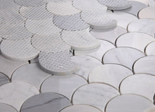 Load image into Gallery viewer, Elysium Tiles Dragon Scale Marble Blue 12" x 12" Mosaic Tile