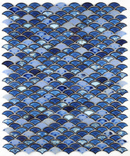 Load image into Gallery viewer, Elysium Tiles Dragon Scale Royal Blue 9.75" x 12" Mosaic Tile