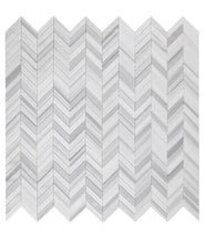Load image into Gallery viewer, Elysium Tiles Chevron Marmala White 11" x 11" Mosaic Tile