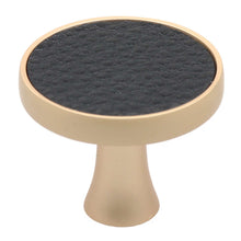 Load image into Gallery viewer, 32mm (1.25") Satin Nickel Round Embossed Leather Cabinet Knob