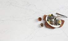 Load image into Gallery viewer, Vadara Quartz Sereno Bianco Polished 126" x 63" Quartz Slab