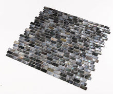 Load image into Gallery viewer, Elysium Tiles Pearl Black Mini Brick 11.25" x 11.25" Mosaic Tile
