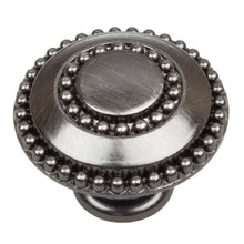 Load image into Gallery viewer, 35mm (1.375") Matte Black Round Double Ring Beaded Cabinet Knob
