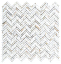 Load image into Gallery viewer, Elysium Tiles Herringbone Calacatta Gold Polished 11.25" x 11.25" Mosaic Tile