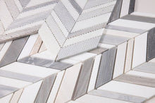 Load image into Gallery viewer, Elysium Tiles Chevron Shadow Blue 11.75" x 12" Mosaic Tile