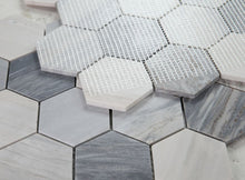 Load image into Gallery viewer, Elysium Tiles Hexagon Italian Blue 10.25" x 11.75" Mosaic Tile