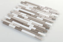 Load image into Gallery viewer, Elysium Tiles Smoke Grey Stack 11.75" x 12" Mosaic Tile