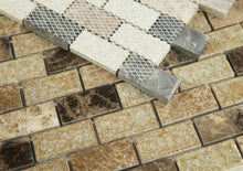 Load image into Gallery viewer, Elysium Tiles Cappuccino Brick 10.75" x 11.75" Mosaic Tile
