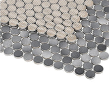 Load image into Gallery viewer, Elysium Tiles Penny Round Fancy Grey 11.5" x 12.25" Mosaic Tile