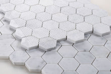 Load image into Gallery viewer, Elysium Tiles Hexagon Carrara Honed 12" x 12" Mosaic Tile