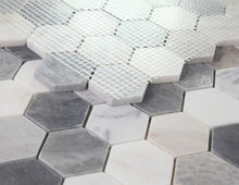 Load image into Gallery viewer, Elysium Tiles Hexagon City Grey 11.75" x 12" Mosaic Tile
