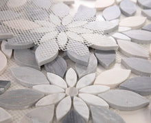 Load image into Gallery viewer, Elysium Tiles Daisy Bloom Blue 11.75" x 13.25" Mosaic Tile