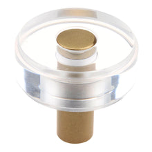 Load image into Gallery viewer, 38mm (1.5") Satin Nickel Round Modern Clear Acrylic Cabinet Knob