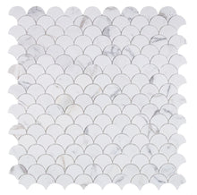 Load image into Gallery viewer, Elysium Tiles Dragon Scale Calacatta Gold 9.75" x 10" Mosaic Tile