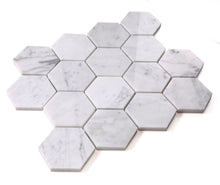 Load image into Gallery viewer, Elysium Tiles Hexagon Carrara Polished 10" x 11.5" Mosaic Tile