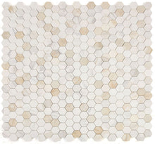 Load image into Gallery viewer, Elysium Tiles Hexagon Calacatta Gold Honed 11.75" x 12" Mosaic Tile
