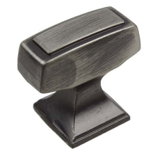 Load image into Gallery viewer, 28.5mm x 12.7mm (1.125" x 0.5") Matte Black Transition Rectangle Cabinet Knob