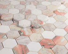 Load image into Gallery viewer, Elysium Tiles Hexagon Rose 11.75" x 12" Mosaic Tile