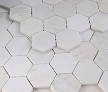 Load image into Gallery viewer, Elysium Tiles Hexagon Snow White Polished 11.75" x 12" Mosaic Tile