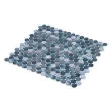 Load image into Gallery viewer, Elysium Tiles Penny Round Gradient Blue 11.5" x 12.25" Mosaic Tile