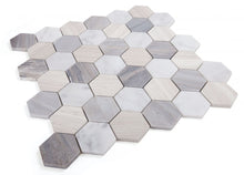 Load image into Gallery viewer, Elysium Tiles Hexagon Blue 11.75" x 12" Mosaic Tile