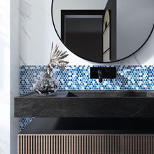 Load image into Gallery viewer, Elysium Tiles Penny Round Gradient Blue 11.5" x 12.25" Mosaic Tile