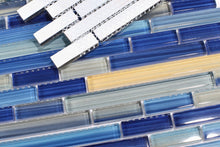 Load image into Gallery viewer, Elysium Tiles Rain Sapphire 11.75" x 12" Mosaic Tile